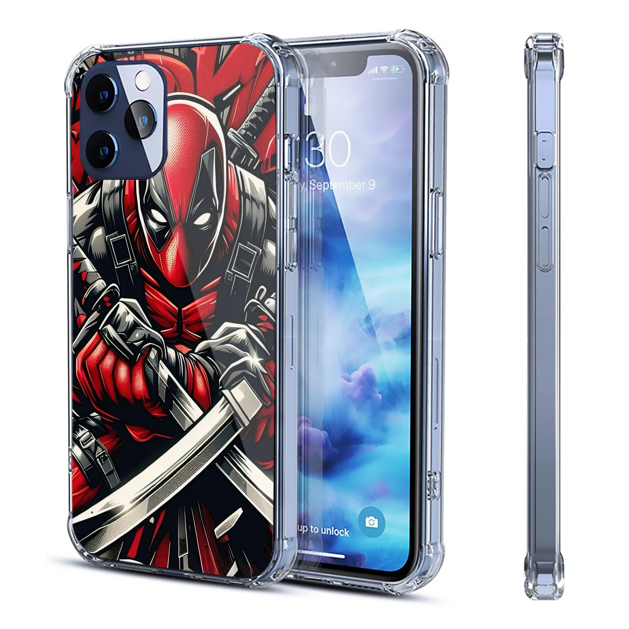 （画像用） Deadpool デッドプール 【iPhone 12シリーズ対応】透明スマホケース（クリアソフトケース）
